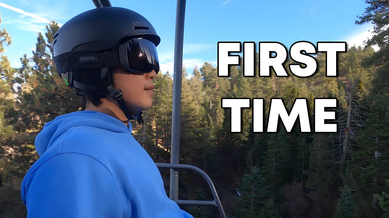 Вид от первого лица: Мой первый опыт катания на сноуборде в горах!