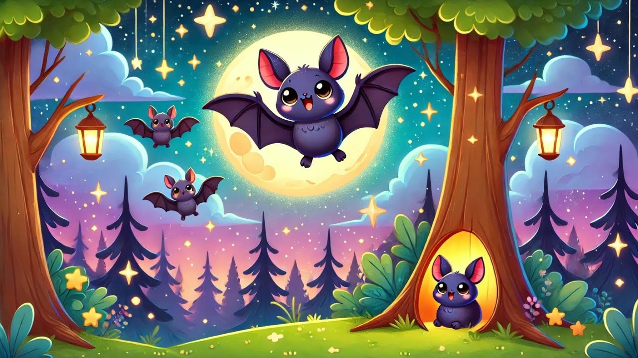 Fledermaus Lied für Kinder | Lustige Nachtmusik | Kinderlieder und Spaß 🌙🎶✨