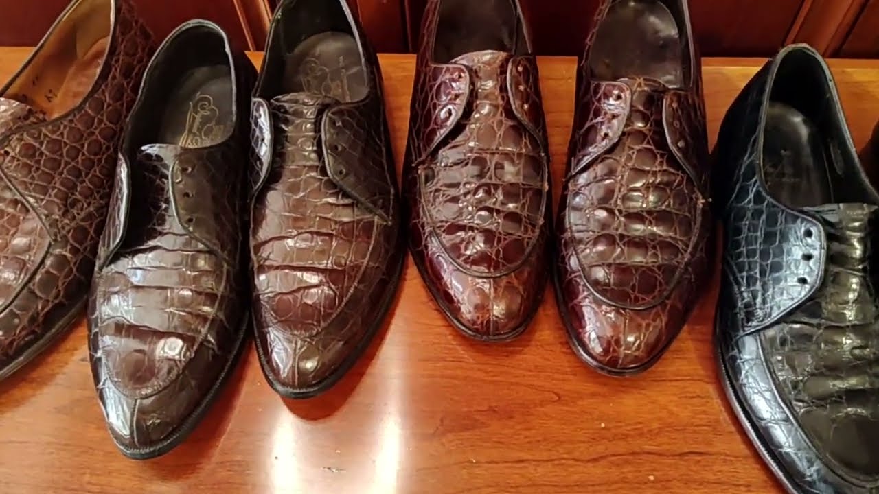 Florsheim vintage alligator shoes (1950-70s): Comparing 5 pairs.