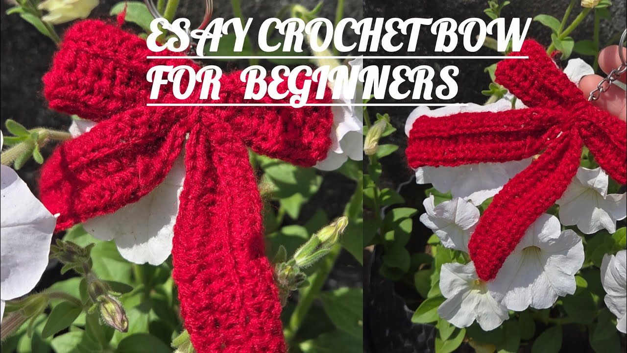 Super esay crochet bow keychin  tutorial for beginner 