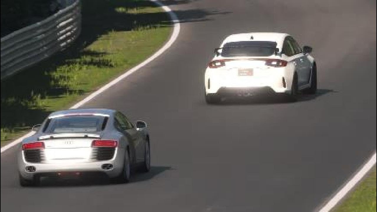 Battle of the giants: Audi R8 versus Honda Civic Type R 2022 on the Nurburgring Nordschleife