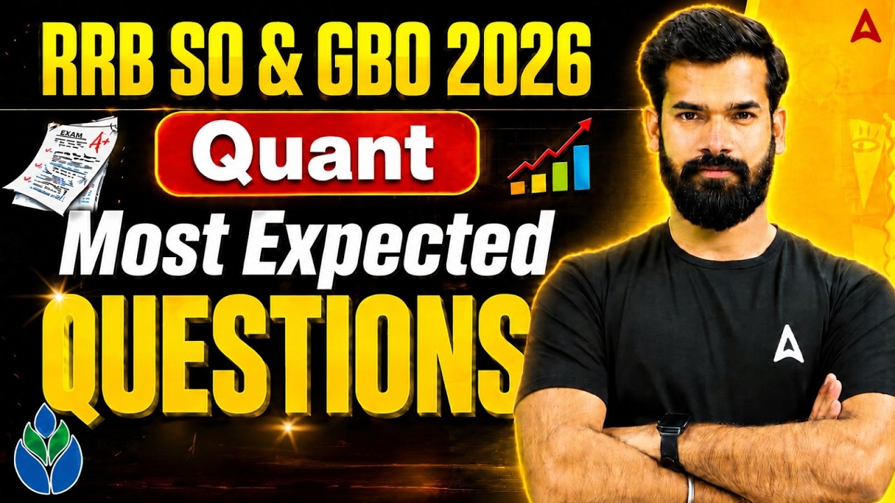RRB SO & GBO 2026 | Quants MOST EXPECTED Questions  | By Rahul Meena