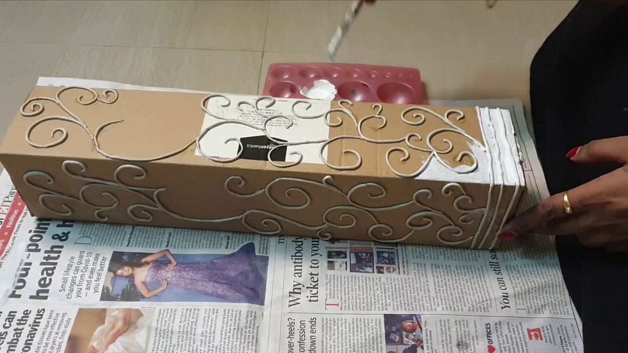 Diy Cardboard Flower Vase | Trash to Treasure | Cardboard Vase | Flower Vase made with Cardboard