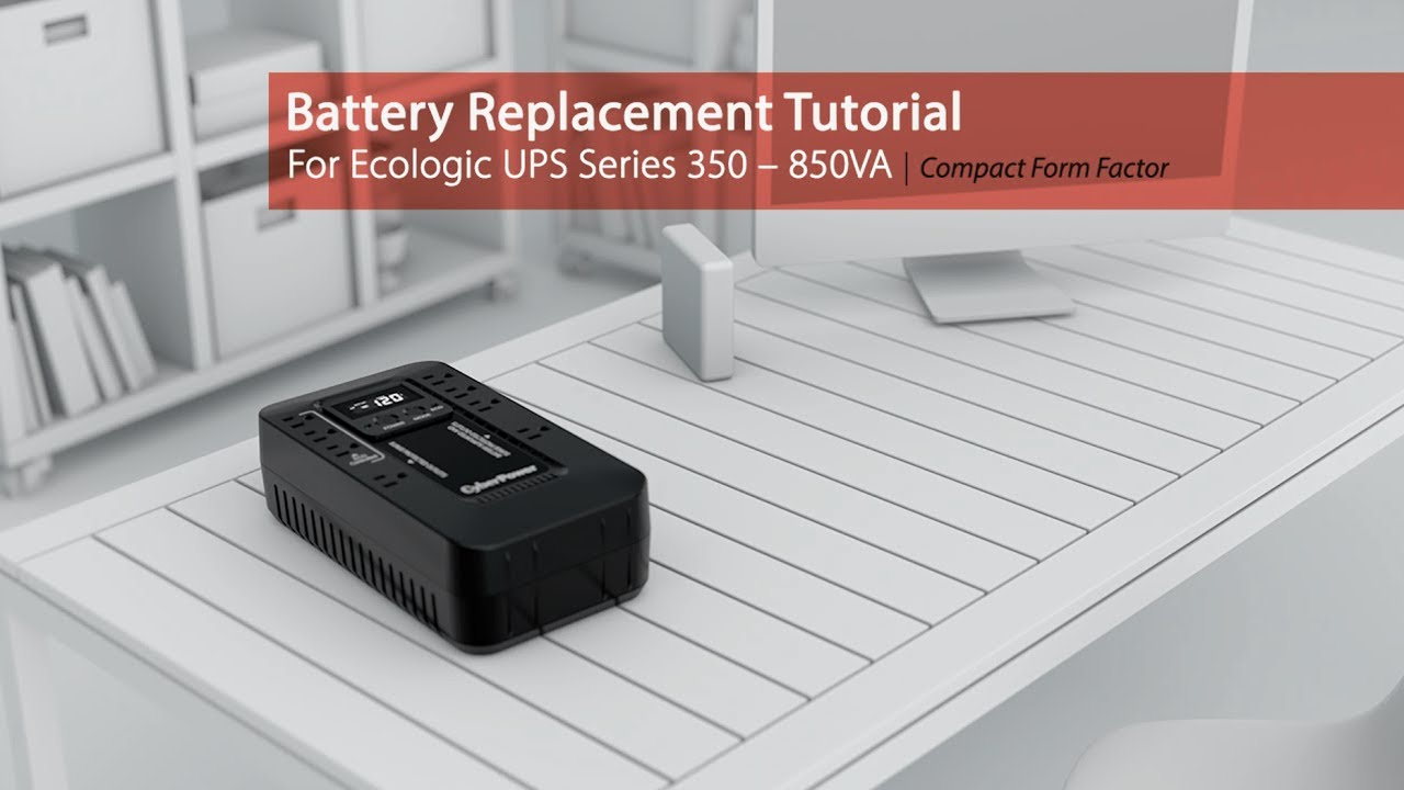 CyberPower Battery Replacement Tutorial for Ecologic UPS Series 350-850VA (Compact)