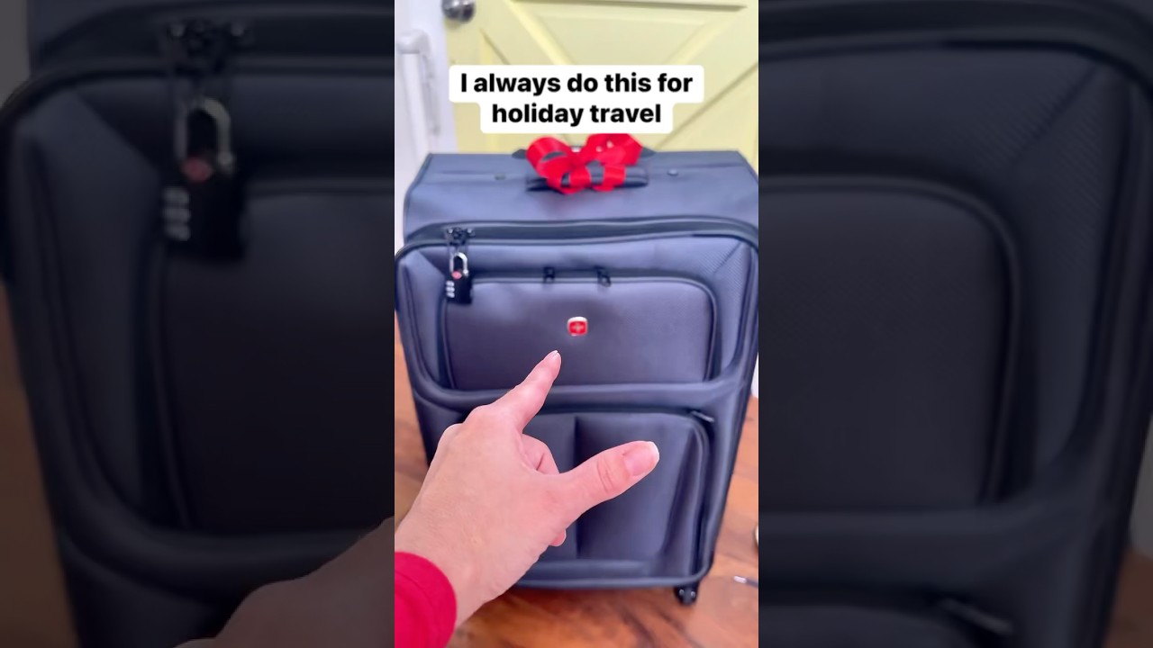 Place an AirTag in luggage to track #traveltips #holidayseason #luggage #smartphone #apple