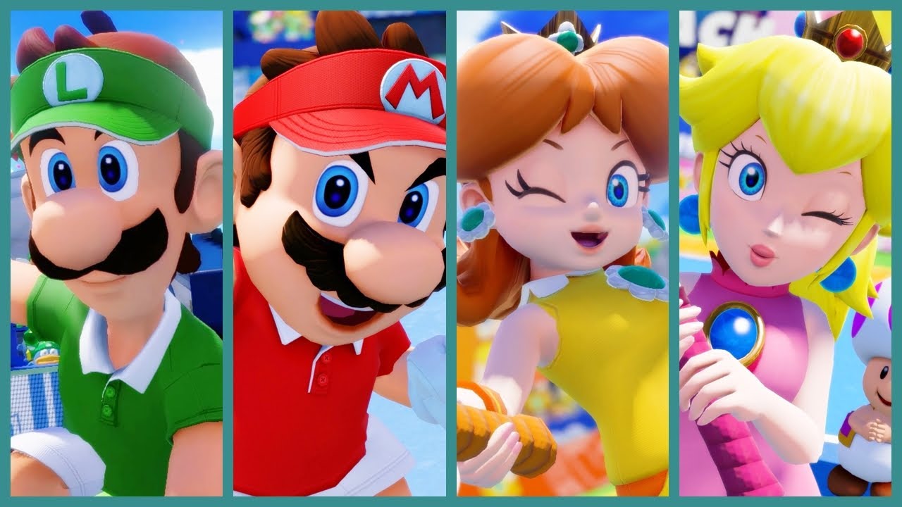 Mario Tennis Aces - Luigi/Mario Vs. Daisy/Peach
