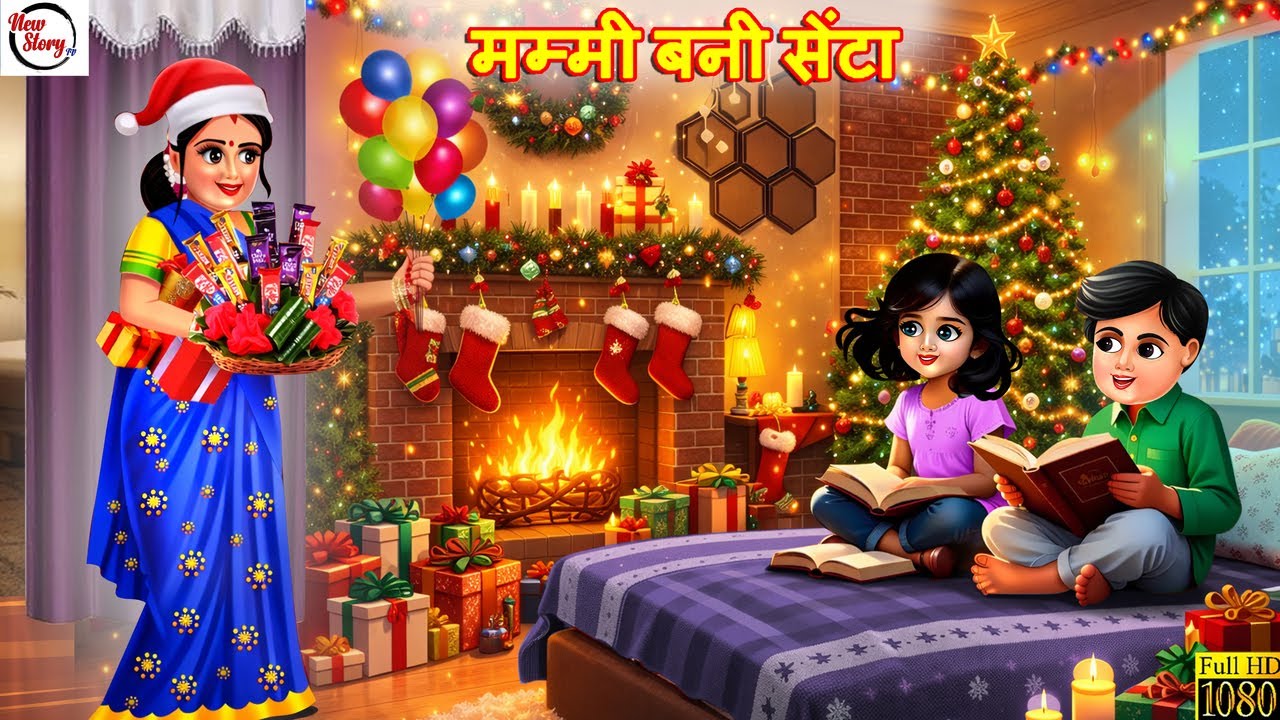 मम्मी बनी सेंटा | Mummy Bani Santa | Hindi Kahani | Moral Stories | Hindi Cartoon | Kahaniya |Story