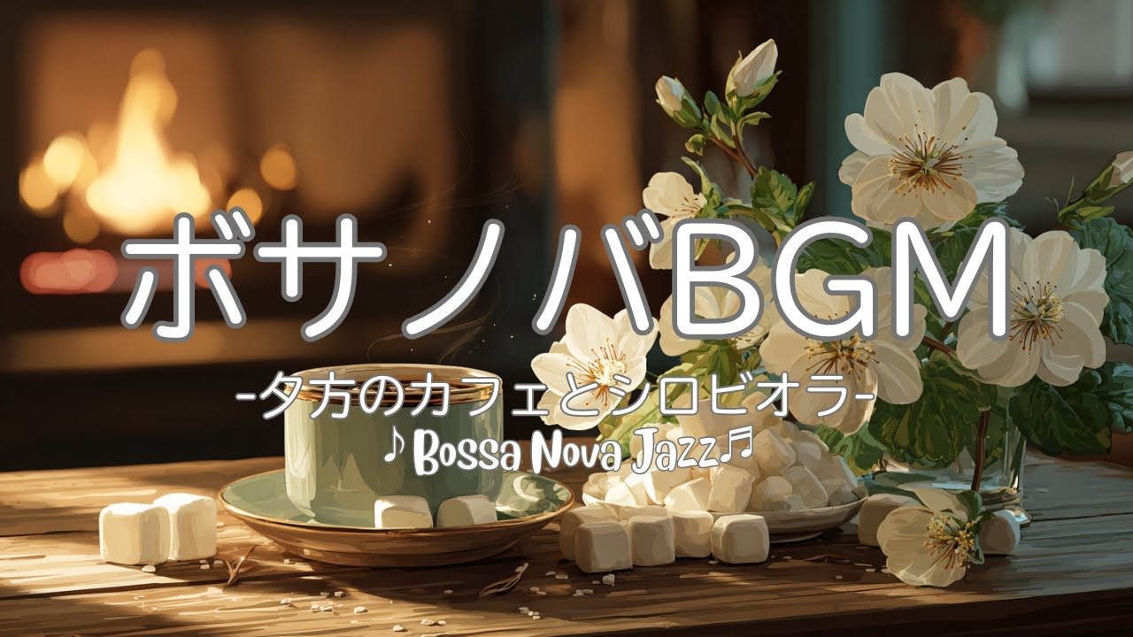 【カフェBGM】ボサノバジャズ  | 夕方のカフェとシロビオラ  | Bossa Nova Jazz | リラックスBGM【作業/勉強/読書/BGM/ work & study】