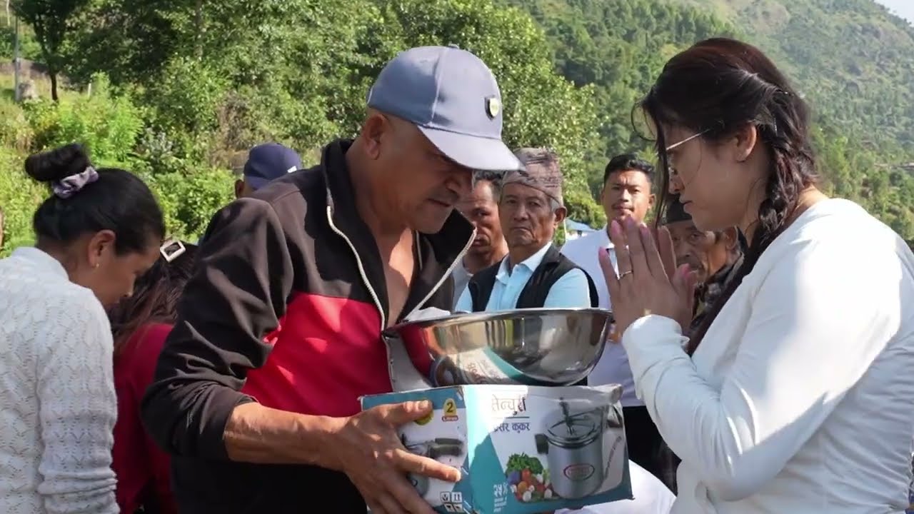 Nepali Culture provides second phase of relief kitchen supplies to 80 flood-affected households in Bhotekoshi, Rasuwa.