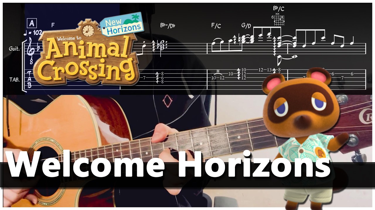 Welcome Horizons (Animal Crossing New Horizons) Acoustic Guitar Cover & TAB By Larry J. 모동숲 OST 메인테마