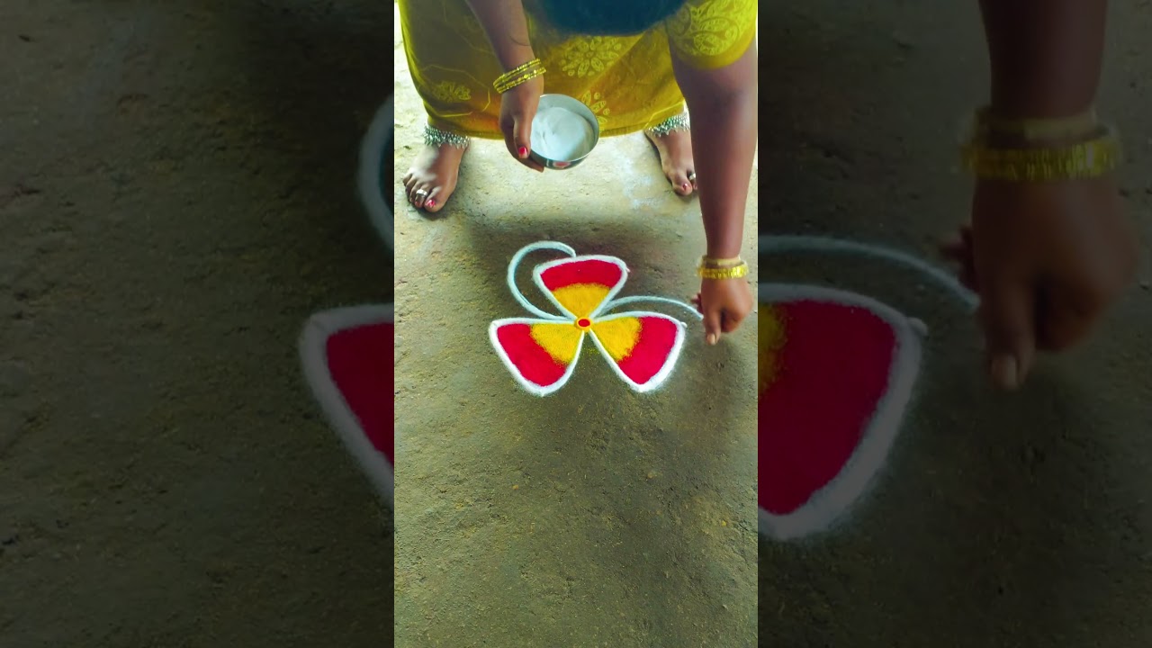 Simple Kolam Designs With Dots ✨ Easy Daily Rangoli for Beginners #kolam #rangoli #shortsfeed#shorts