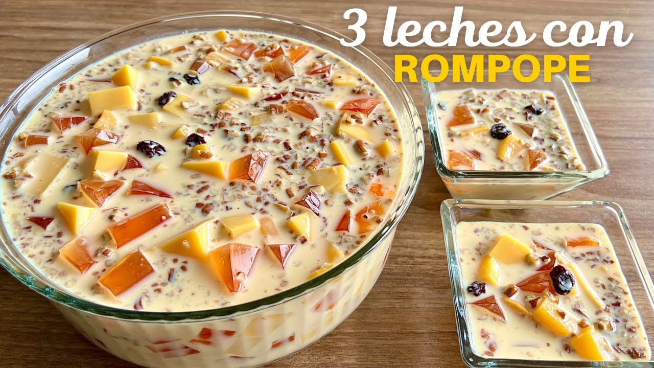 ENSALADA DE GELATINA 3 LECHES CON ROMPOPE | POSTRE FÁCIL | POSTRES CON IXCHEL
