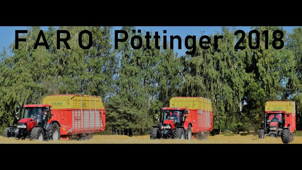 3X FARO  Pöttinger + Case sběr slámy 2018