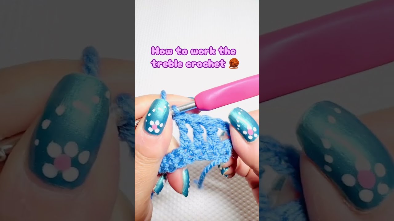 How to work the treble crochet stitch 🧶🧶#crochet #begginerfriendly 