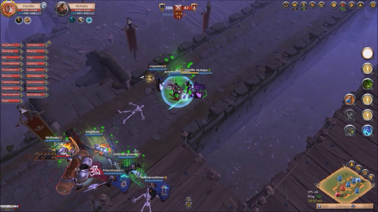 Albion online Caerleon City Fight Blue Army vs Money Guild pov heal