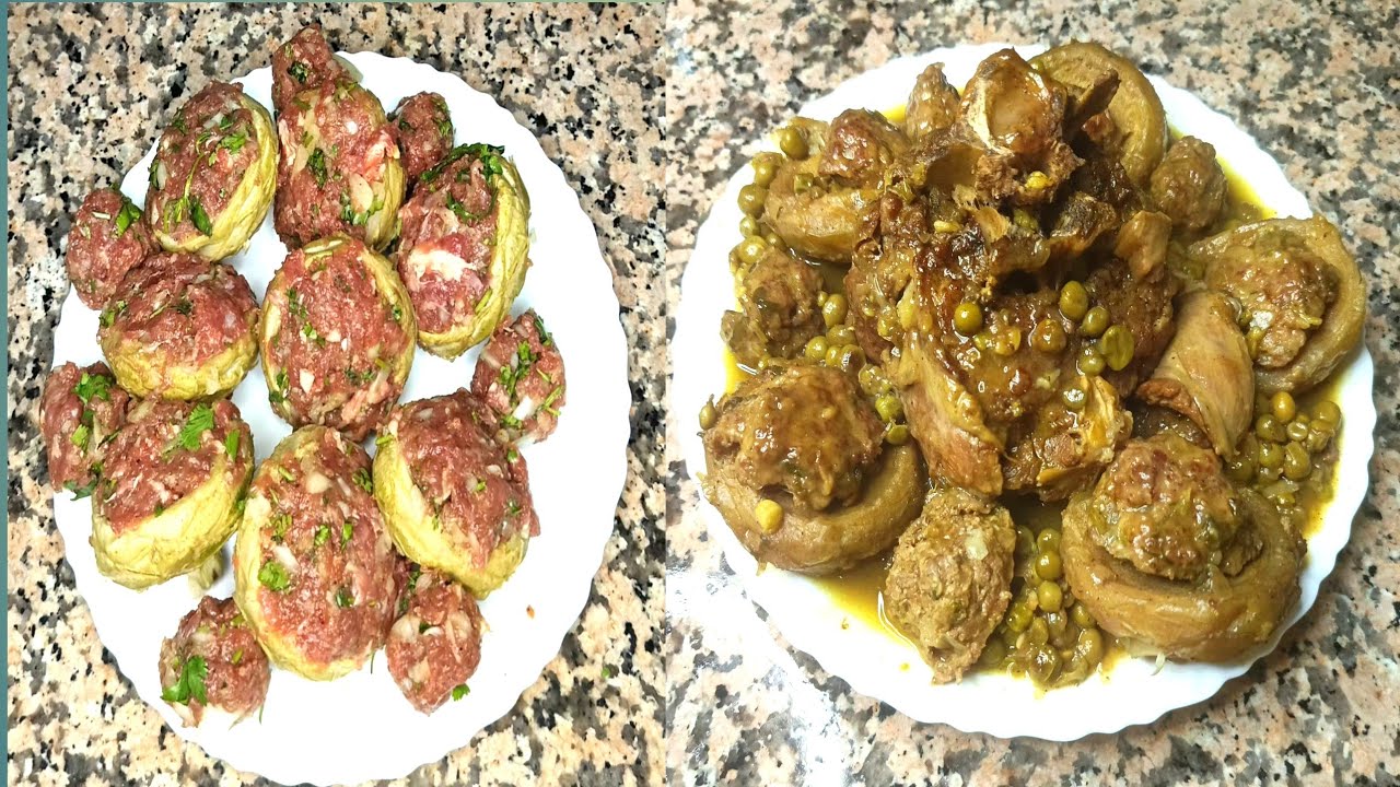 طاجين الجلبان باللحم والقرناع بمذاق لا يقاوم (أطباق رئيسية) 