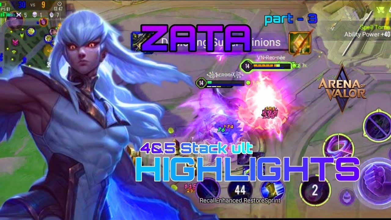 Zata Highlights | Arena of Valor | Li&ecirc;nQu&acirc;n Mobile | RoV