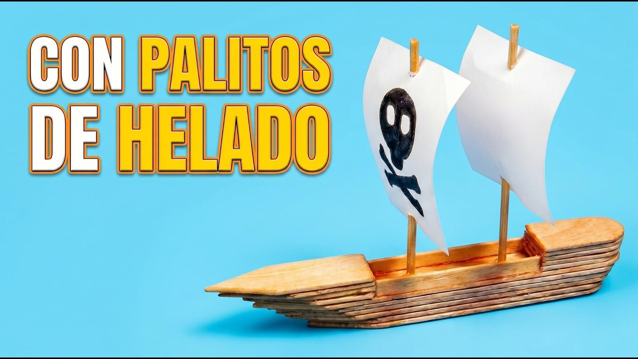 Como hacer un BARCO PIRATA con palitos de helado