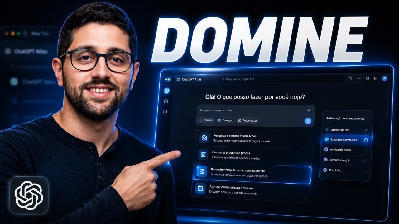 Como Usar ChatGPT Atlas | Tutorial ChatGPT Atlas - Browser com IA da OpenAI [COMPLETO]
