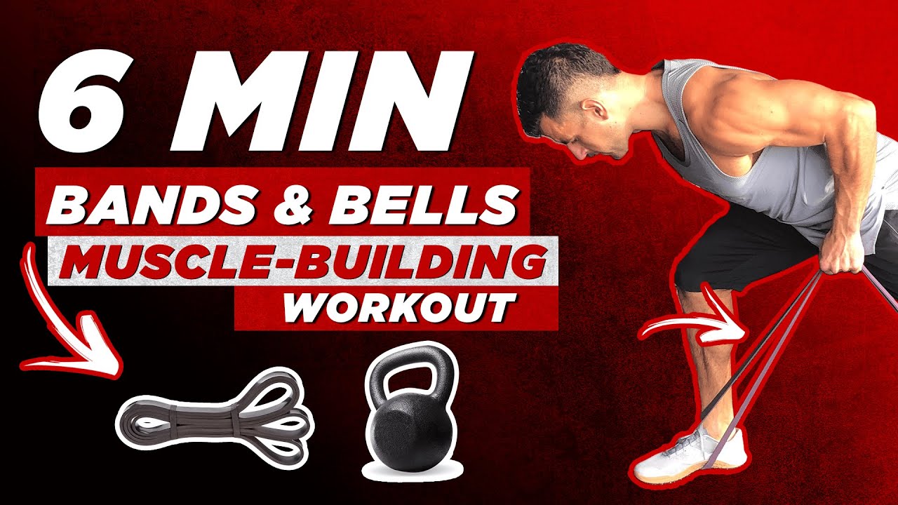 6 Minute Resistance Band & Kettlebell Muscle Gain Workout | BJ Gaddour