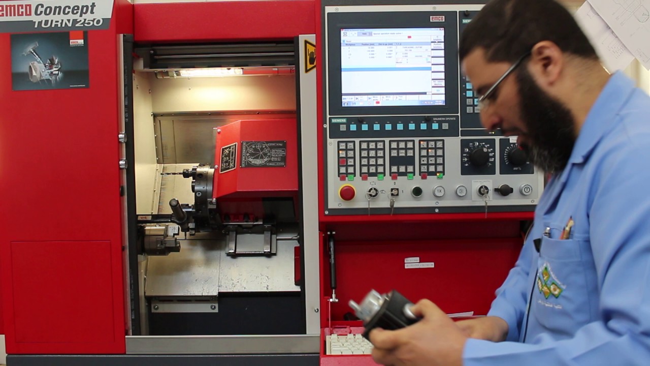 قياس العدد على مخرطة cnc نوعية emco المقطع الأول