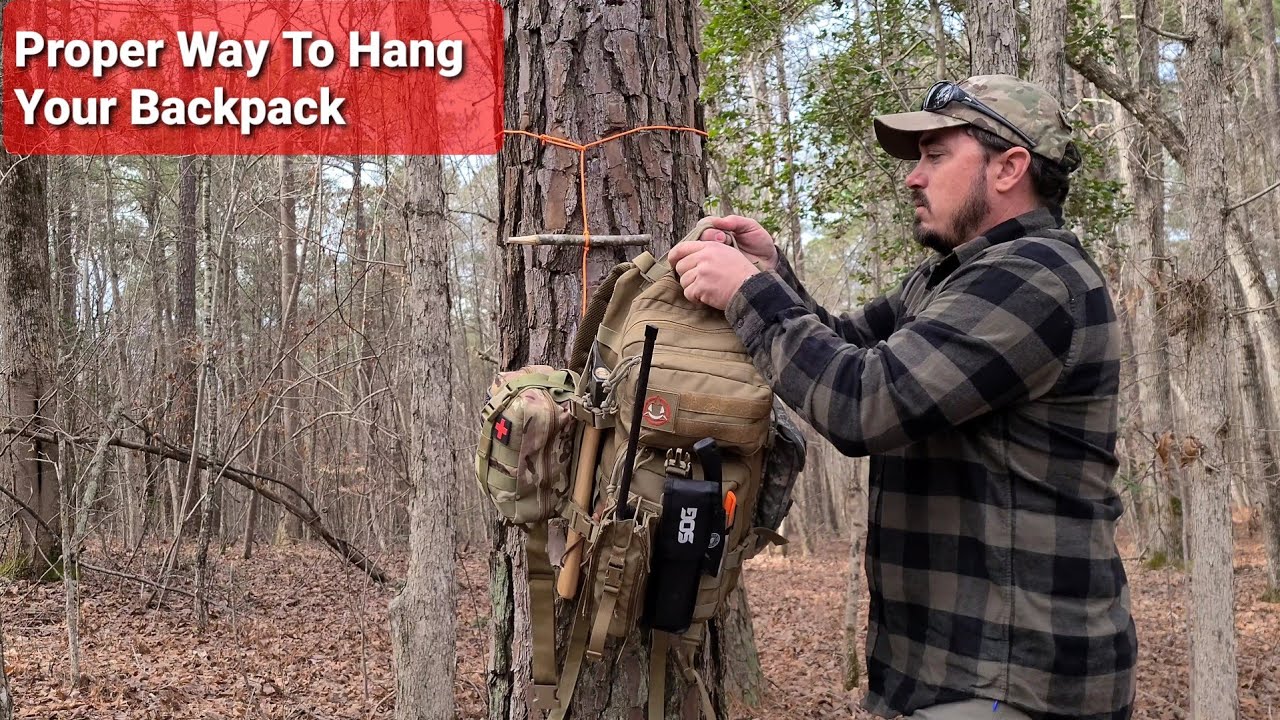 How to hang your backpack on a tree proper