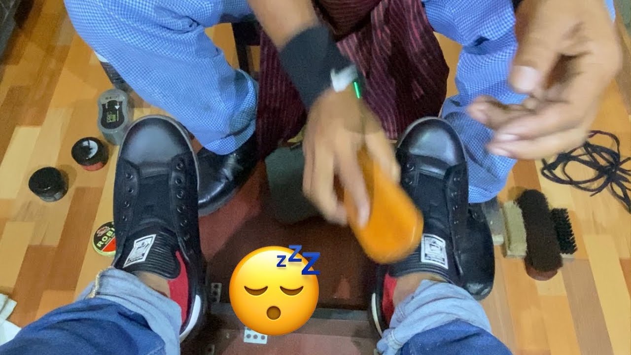 “ASMR Shoeshine Session | Close-Up Leather Care & Tool Sounds” | Indian Shoeshine 