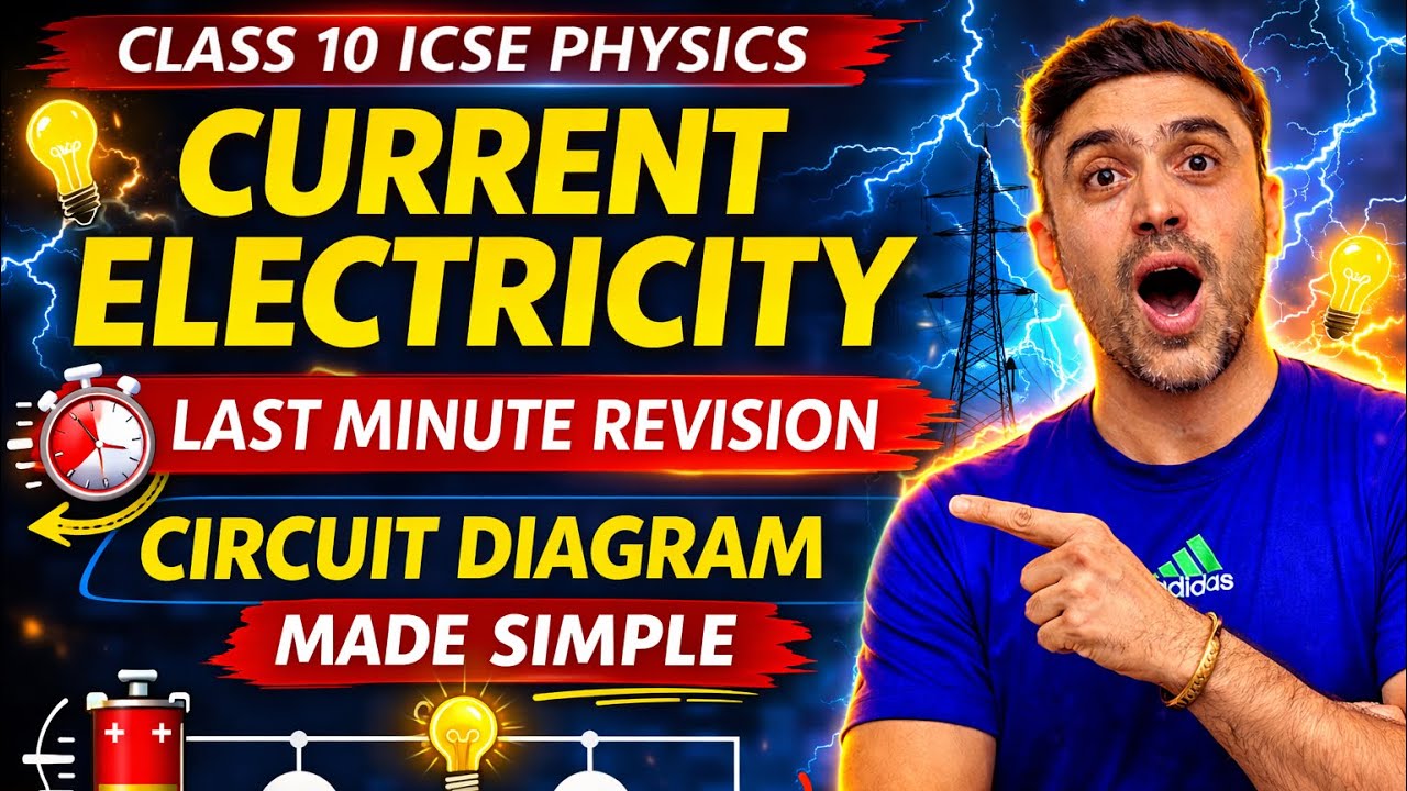 Current Electricity Last Minute Revision ⚡ ICSE Class 10 Physics | Circuit Diagrams Made Easy