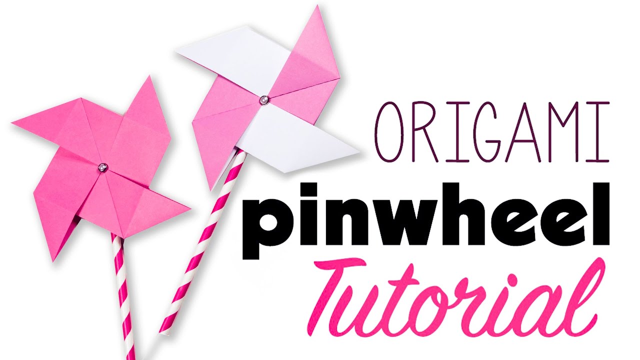 Origami Pinwheel Tutorial - DIY - Paper Kawaii