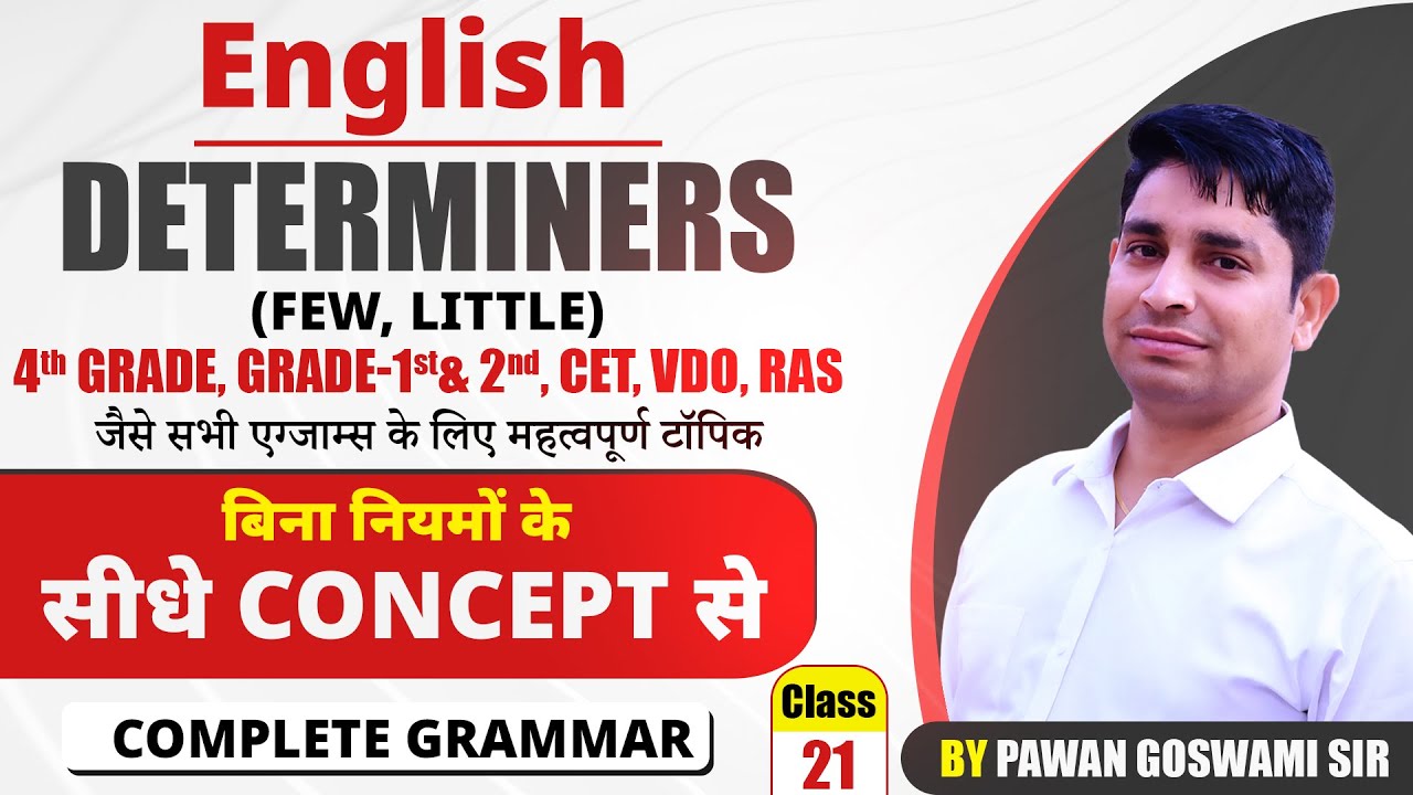Determiners | (few, little) | Basic Zero Level से | Class-21 | By Pawan Goswami Sir