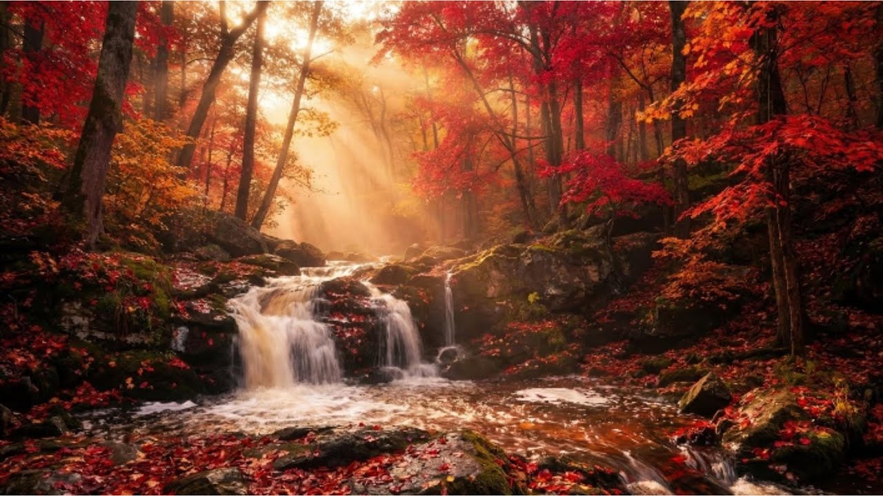 Soft 4K Autumn🍁 Glow with Magical Piano for Gentle Romantic Healing✨