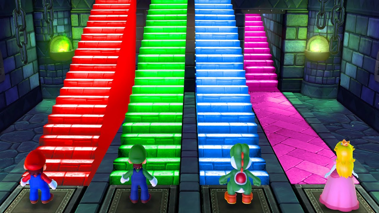 Mario Party 10 Minigames - Mario Vs Luigi Vs Yoshi Vs Peach (Master Difficulty)
