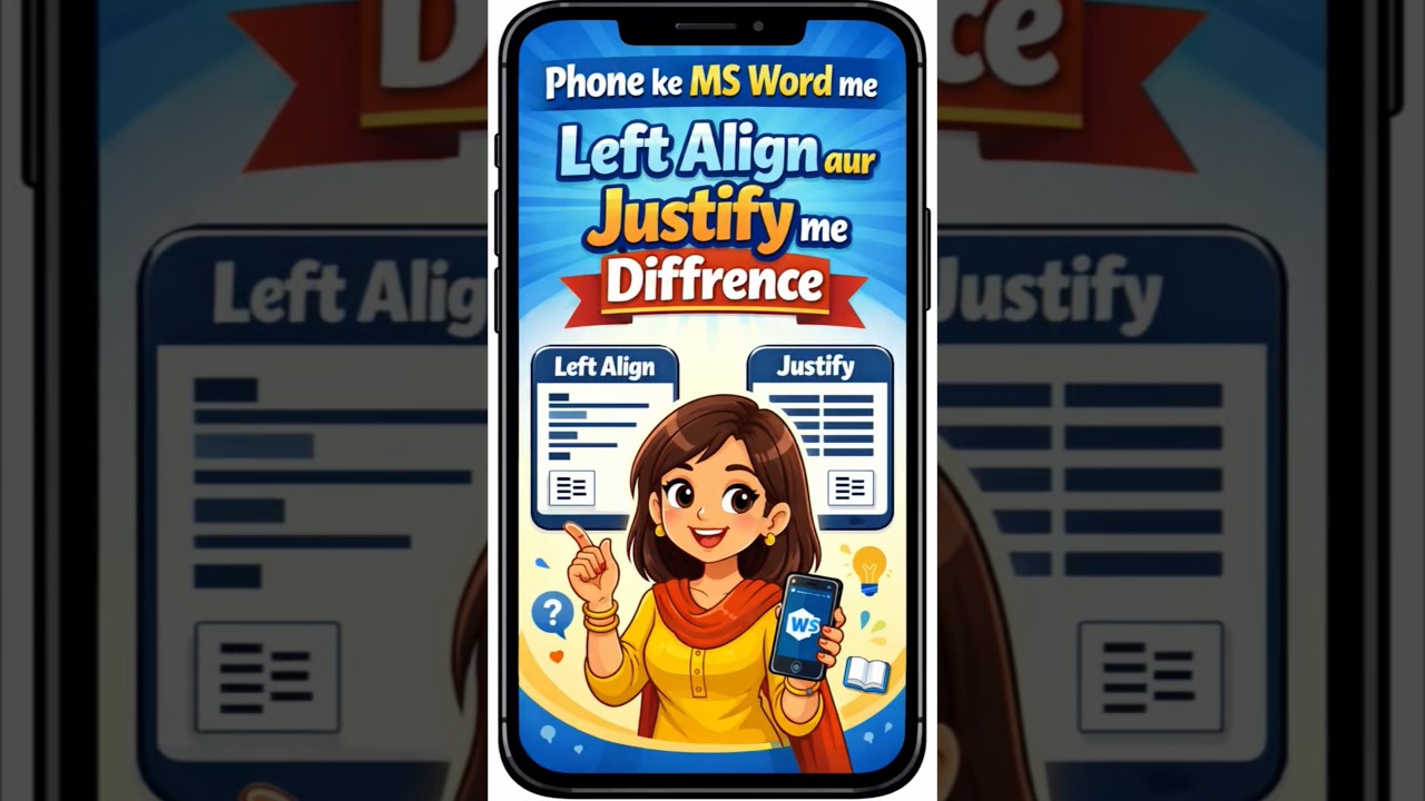 📱 Phone ke MS Word me Left Align aur Justify ka Difference 😱 | One Click Trick 
