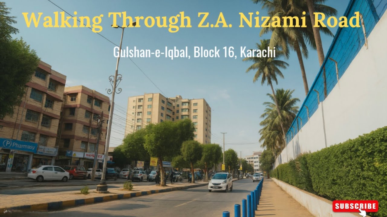 Walking in Z.A. Nizami Road, Gulshan-e-Iqbal | Karachi Street Walk 4k