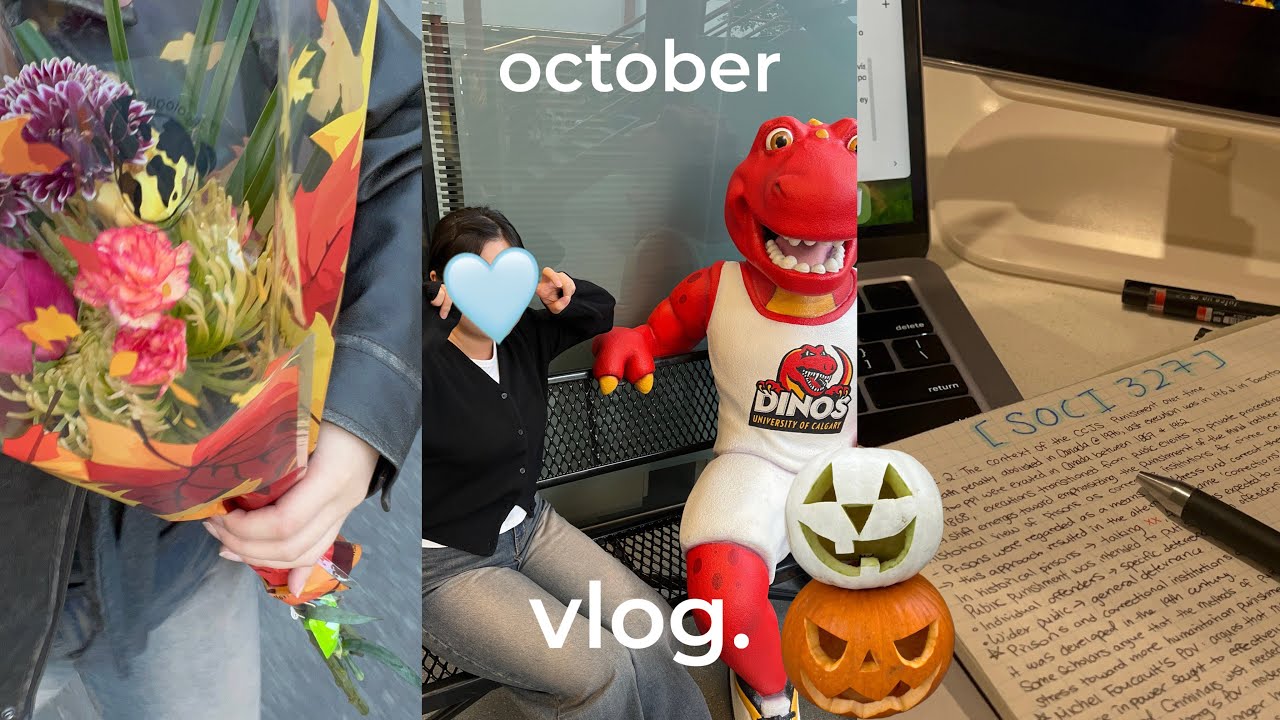 🇨🇦calgary vlog | 👻 중간고사 시작! 네버엔딩 카공 + 캘거리 가을 제대로 즐기기🍂🎃