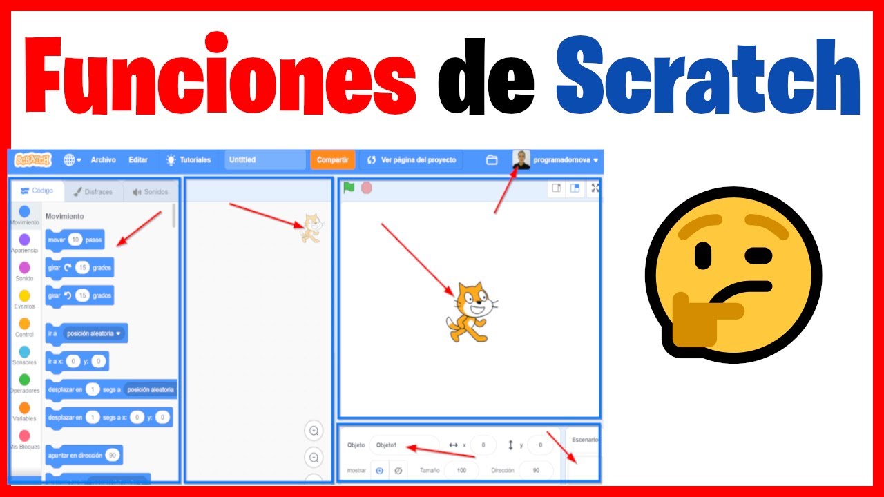 Analizaremos todas la funciones de scratch 😺