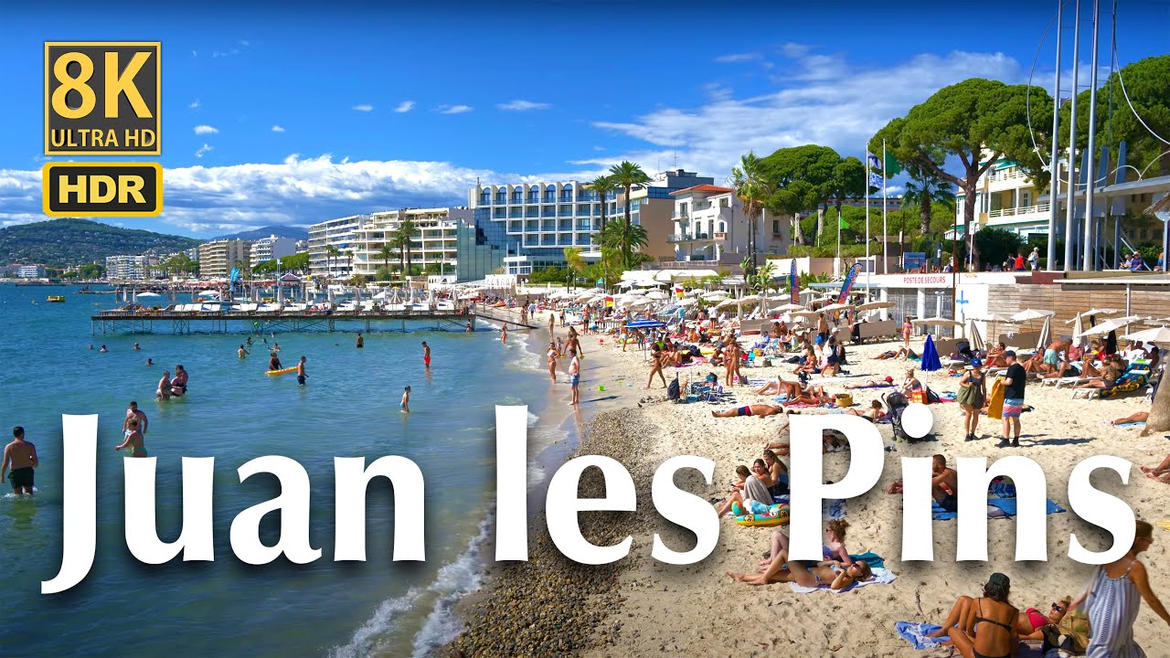 8K Ultra HDR - Juan les Pins walking tour, August 29 2023, France