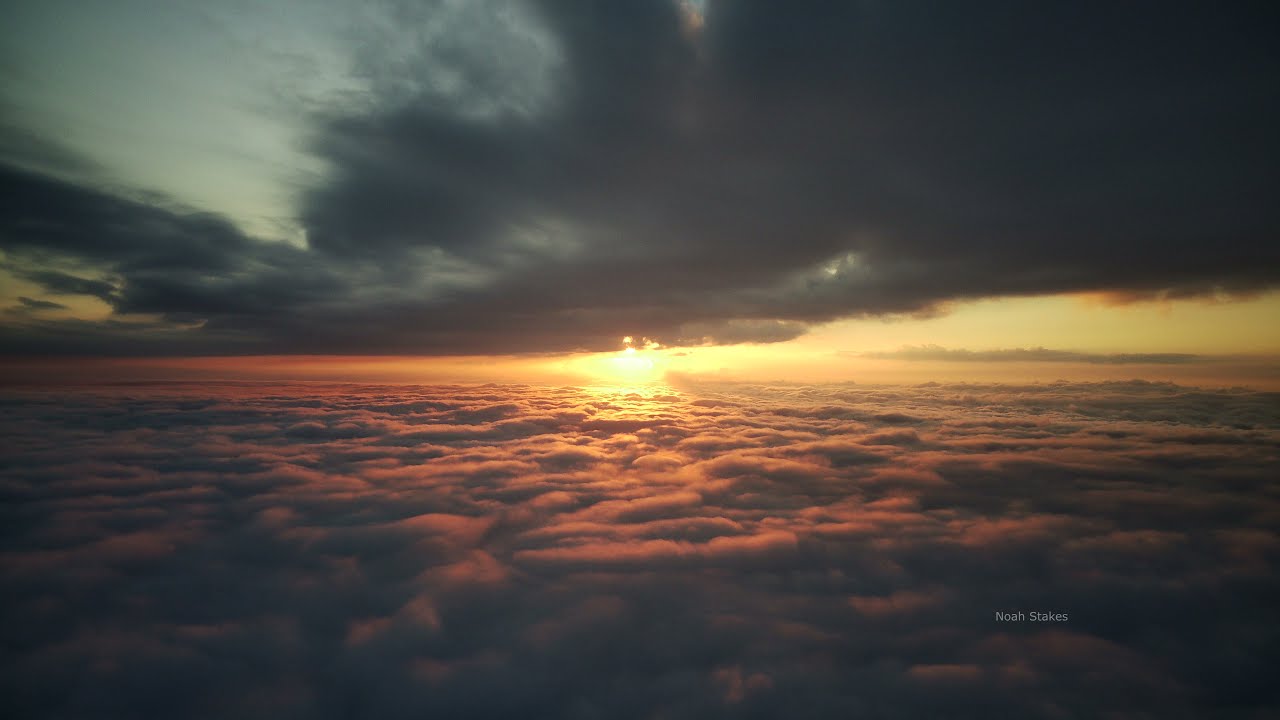 Incredible October Sunrise Over The Low Cloud Cover In Houston Texas (4K Drone)