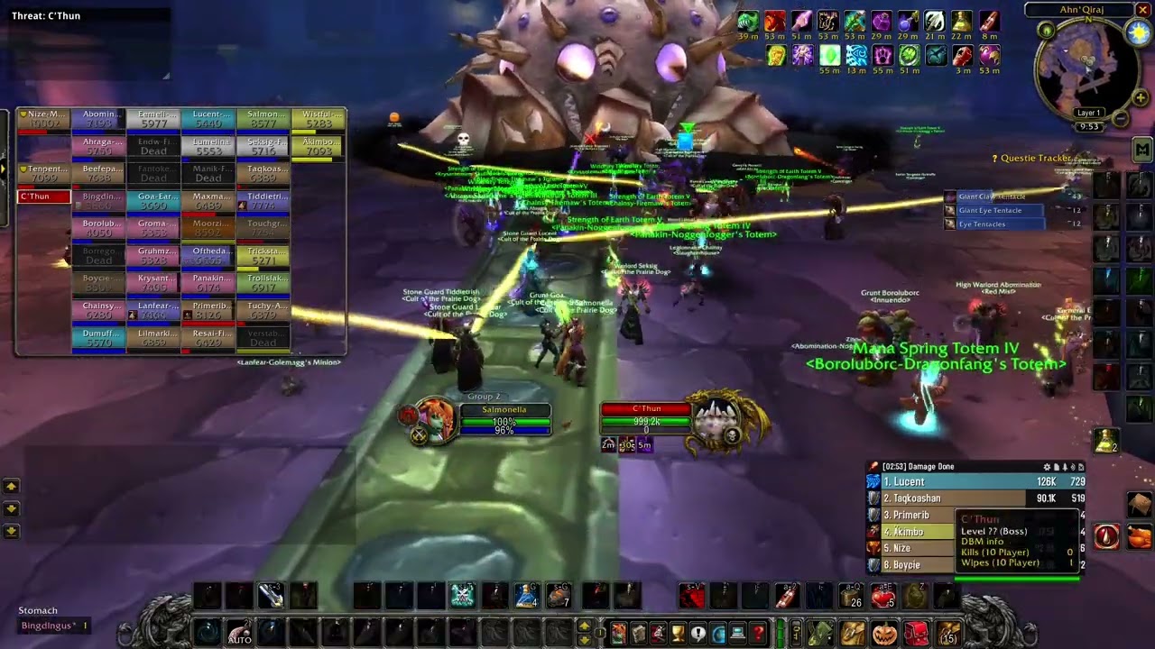WoW Classic era - C'Thun fight / hunter gameplay