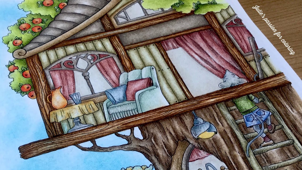 NICE LITTLE TOWN 6 by Tanya Bogema - prismacolor pencils - color along