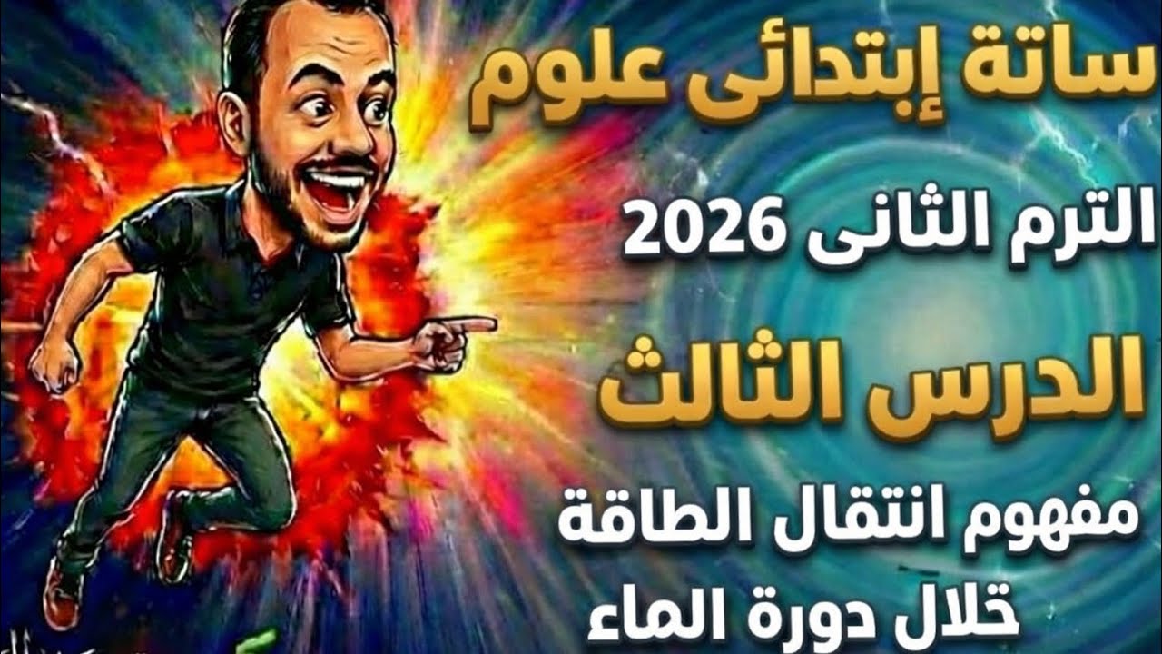 الدرس الثالث مفهوم انتقال الطاقة خلال دورة الماء علوم الصف السادس الابتدائي ترم ثاني 2026