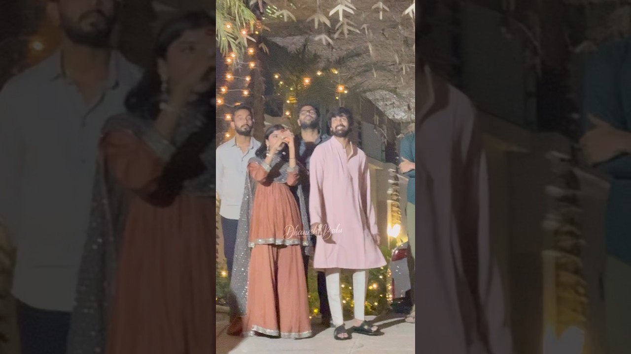 Narne Nithin With Wife Diwali Celebrations in Hyderabad