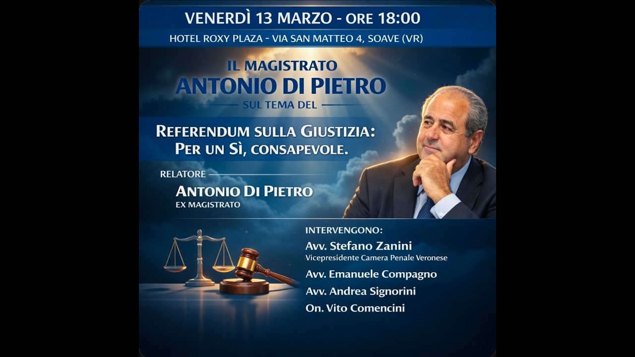 Antonio Di Pietro: Le ragioni del Sì spiegate, Verona 13 Marzo 2026