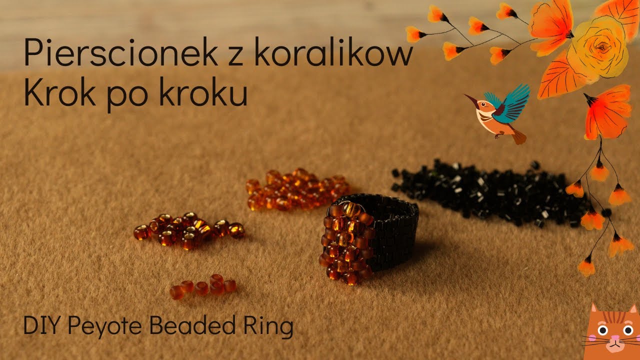 Peyote Stitch Ring / Pierścionek z koralikami TOHO / Pierścionek z koralików krok po kroku