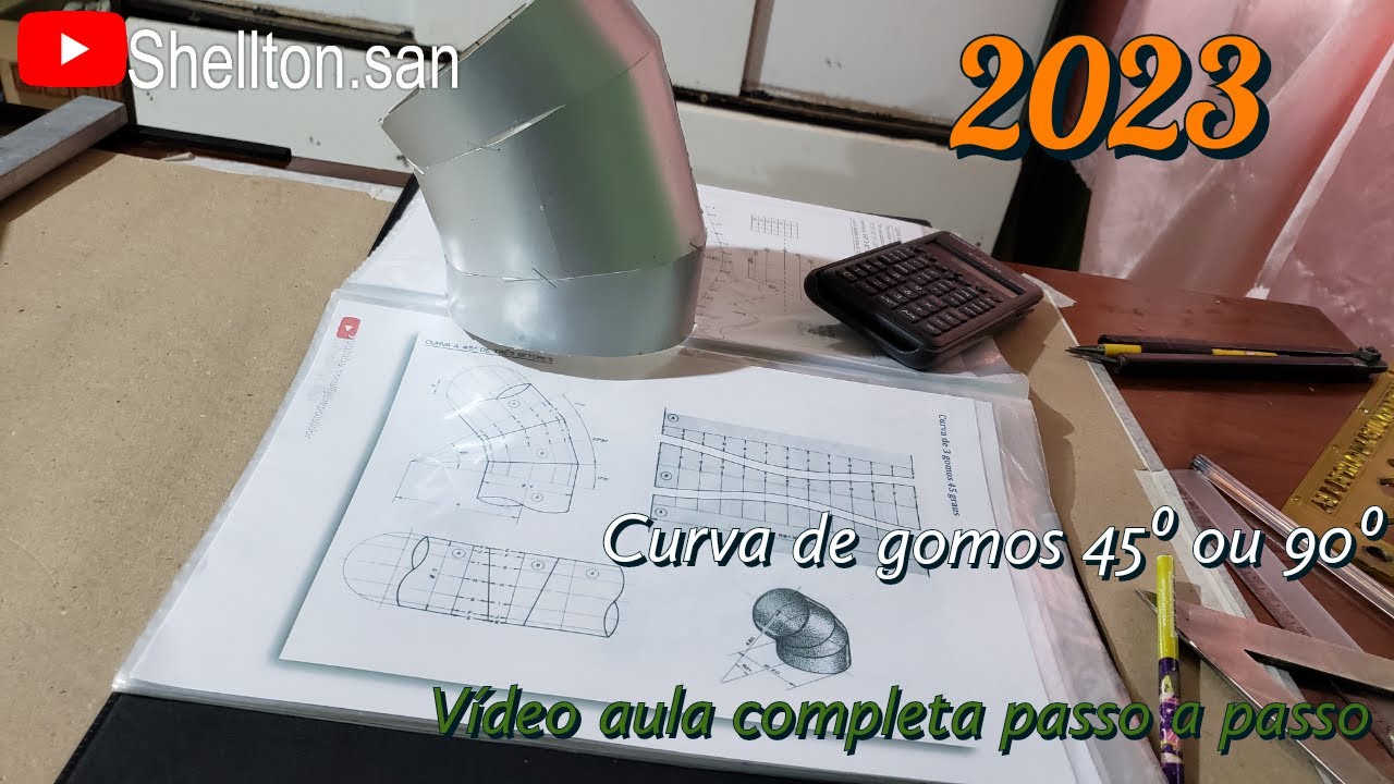 Traçado Curva de gomos 45° * Caldeiraria e funilaria