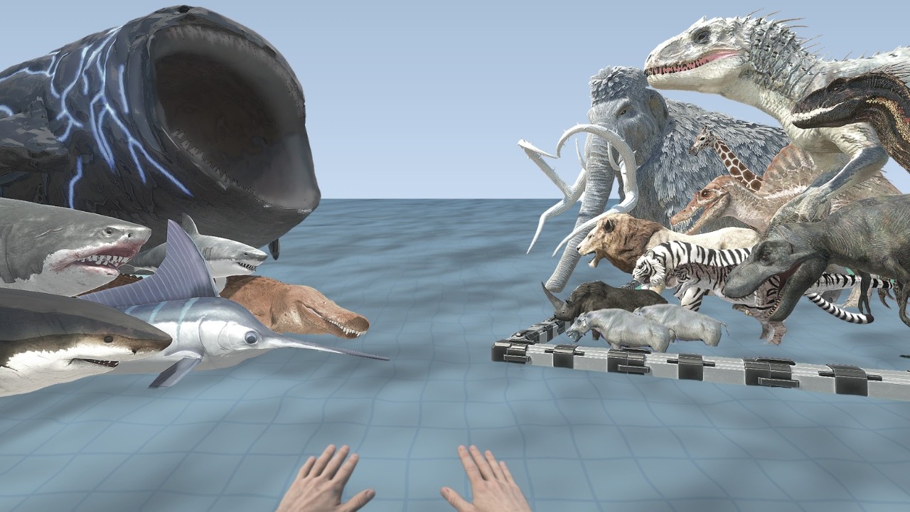 FPS Avatar Rescues Dinosaurs and Animals and Fights Sea Monsters - Animal Revolt Battle Simulator