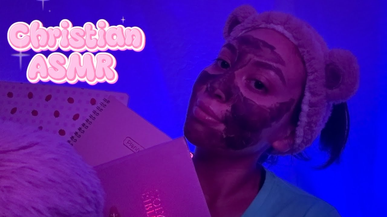 Christian ASMR ~ Putting a face mask on you! And sharing my new 2025 bible Study routine💕