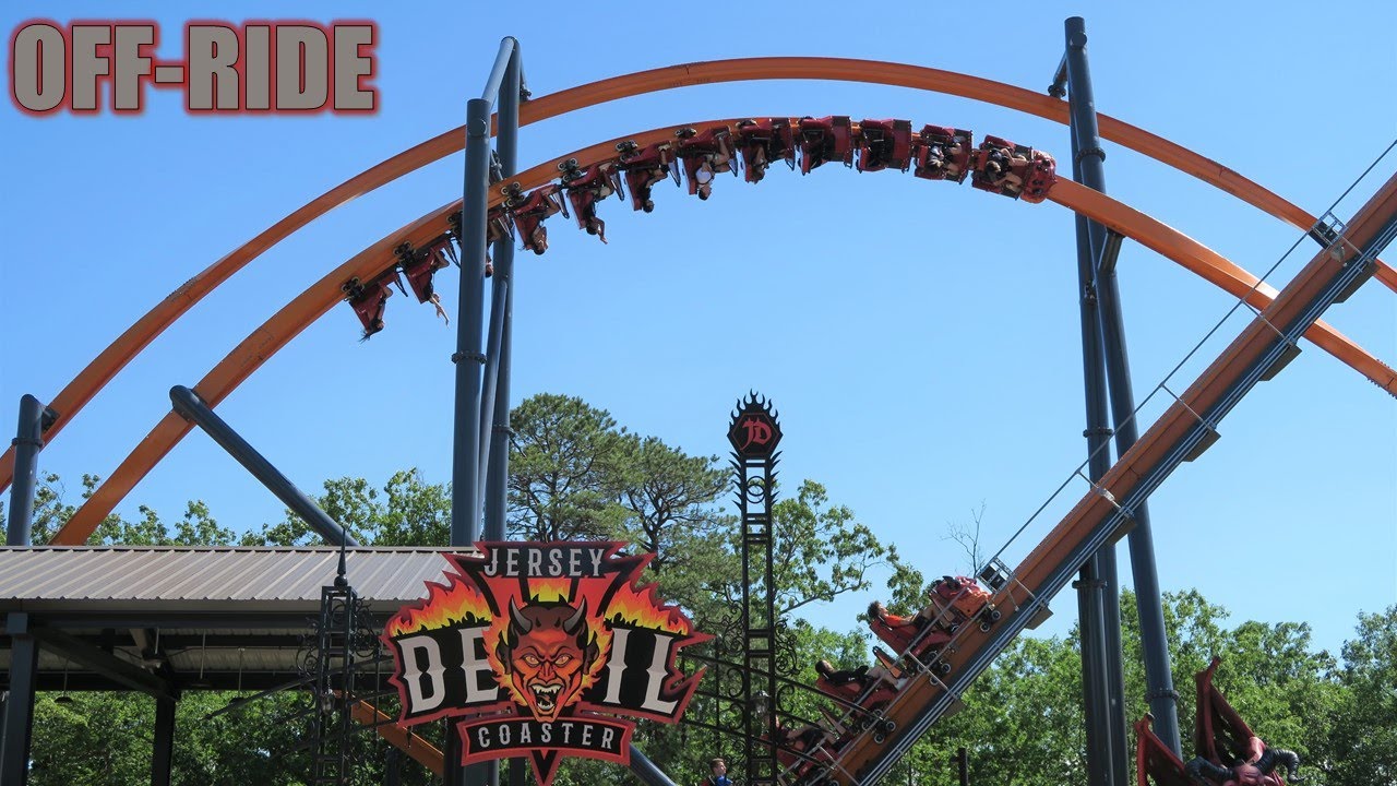 Jersey Devil Coaster Off-Ride Footage, Six Flags Great Adventure New RMC Raptor | Non-Copyright