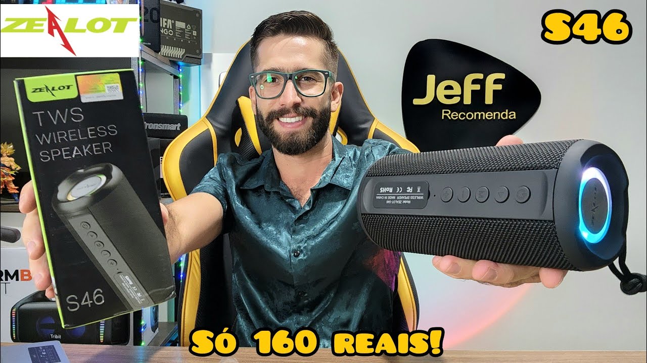 ZEALOT S46 10W IPX5: Caixa de som Barata, PORTÁTIL com até RÁDIO FM! Vale a Pena? (Unboxing)