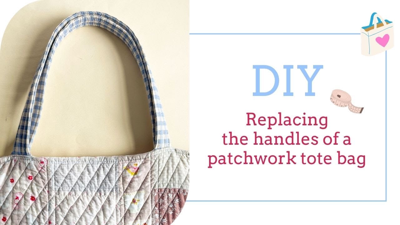 Make new fabric handles for a tote bag - DIY Sewing tutorial